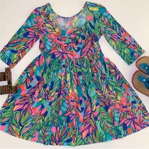 Lilly Pulitzer Mini Loro Dress Floral Circle Dress mommy and me  Girls XS (2-3)